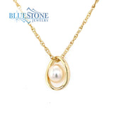 Gold Plated Pearl Necklace- 20 inches